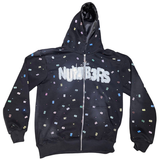 BLACK NUMB3RS ZIP UP