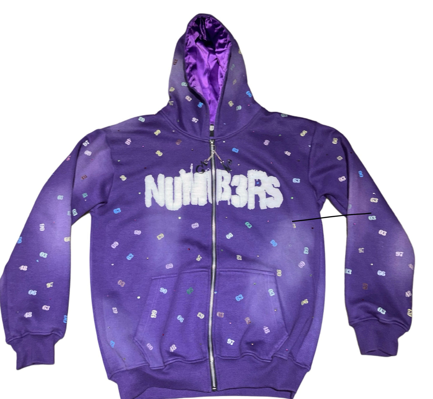 PURPLE NUMB3RS ZIP UP
