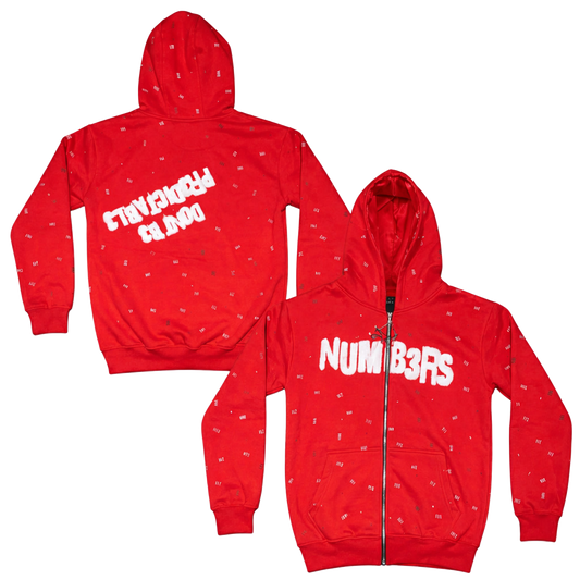 RED NUMBERS ZIP UP