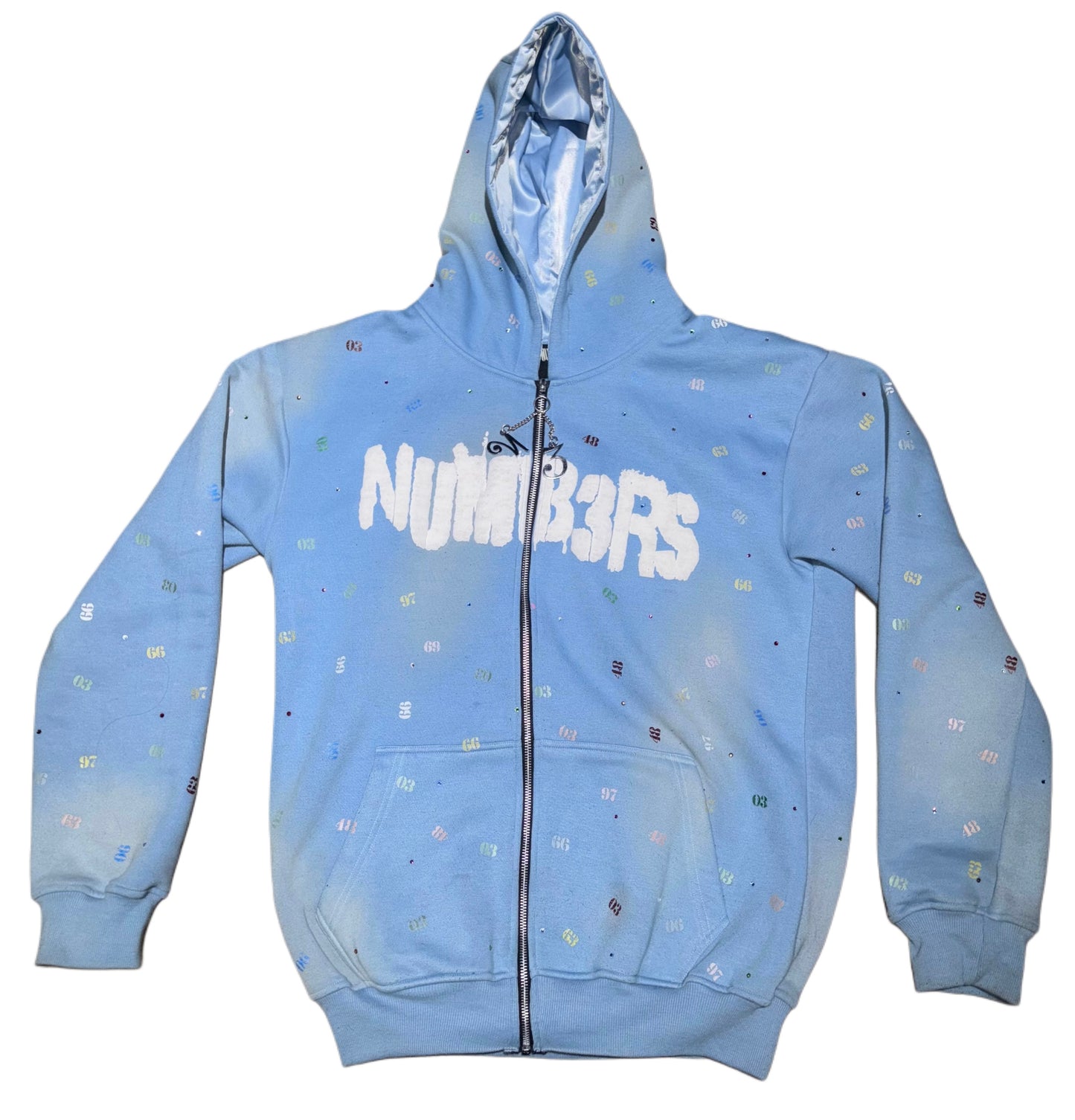 BABY BLUE NUMB3RS ZIP UP