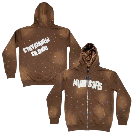BROWN NUMB3RS ZIP UP